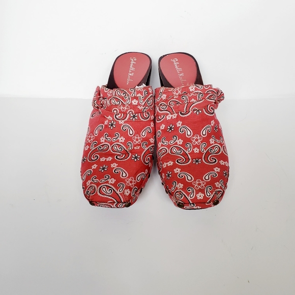 Gabriella Rocha bandana print mules sz. 8M red - Picture 2 of 11